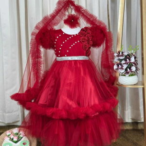 Party Princess Frock D1 Maroon