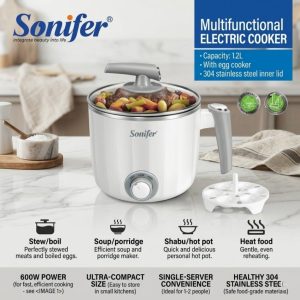 Sonifer Multifunctional Electric Cooker 1.2L.